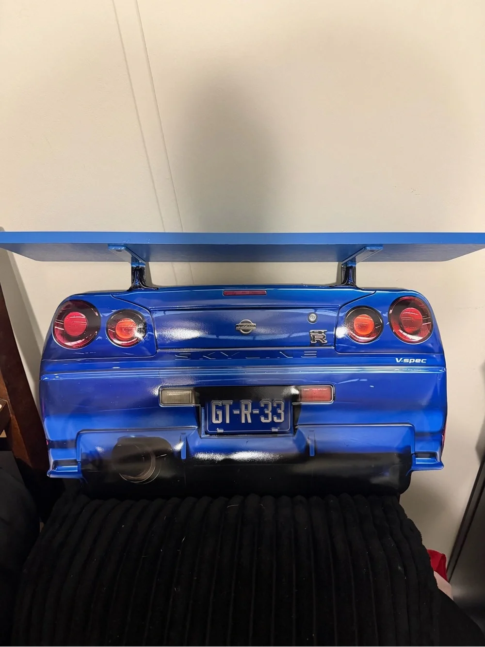 Blue Nissan GT-R Rear Wall Shelf decor
